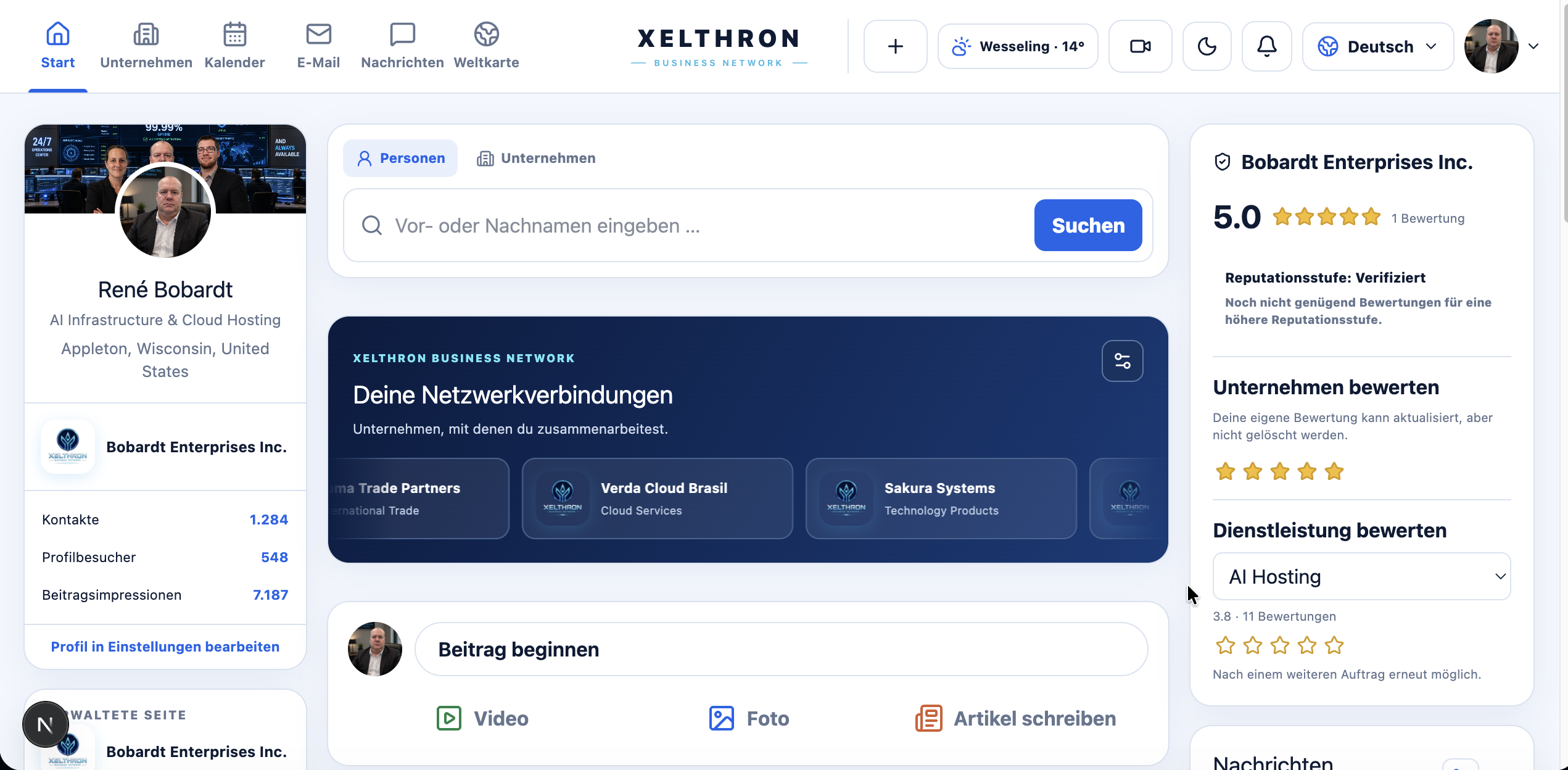 Live preview of the XBN business dashboard